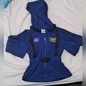 Boys 4T Astronaut Space Nasa Blue Zip Hoodie Jacket